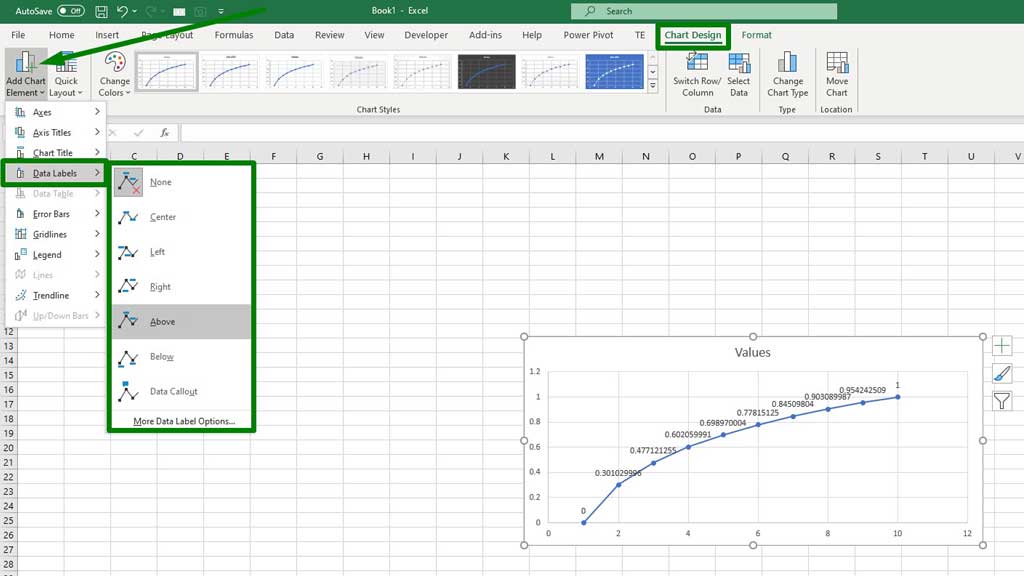 Graphing-a-Logarithmic-Function-in-Excel-5